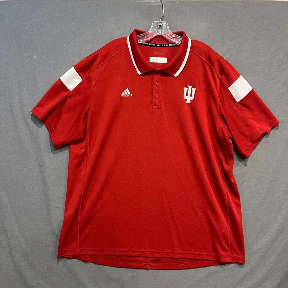 Adidas Indiana Hoosiers Polo Shirt Mens 2XL Red White Climalite 2 Pack‎